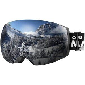 Ski Goggles Men Women Frameless Interchangeable Lens 100% UV400 Protection Snow